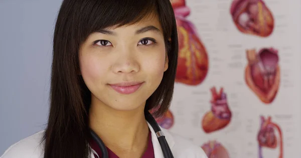 Chinese Female Cardiologist Smiling Camera — Stock Photo, Image