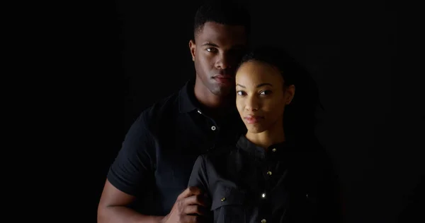 Dramatic Portrait Strong Young Black Couple — Stock Photo, Image