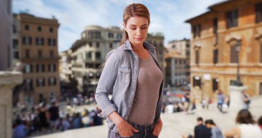 Roma İtalya'da atmosferde alarak tatil muhteşem beyaz esmer