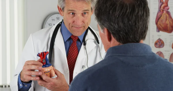 Médico Explicando Coração Para Paciente Idoso — Fotografia de Stock