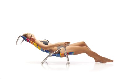 Kadın plaj sandalye rahatlatıcı