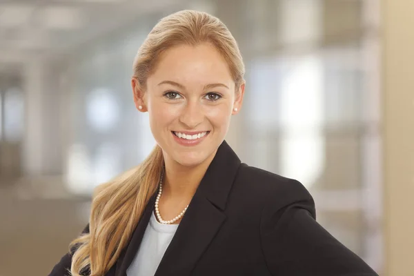 Close Portrait Young Girl Business Suit — Stock Photo, Image
