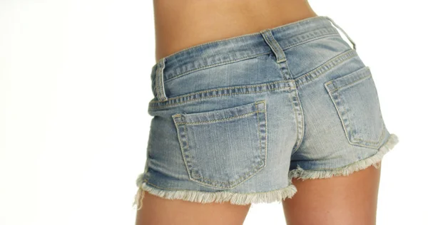 Femme Balançant Les Hanches Short Denim — Photo