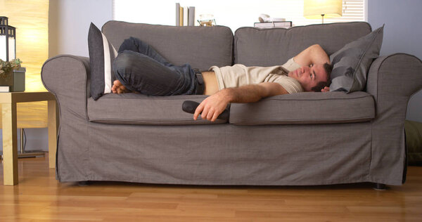 Man having trouble sleeping