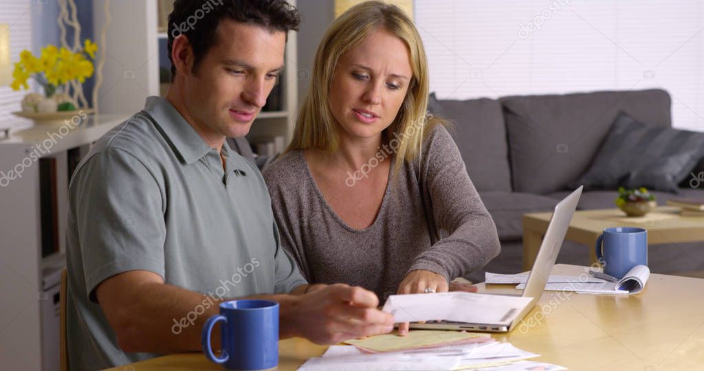 Couple managing their bills