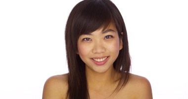 Kameraya bakarak şirin Çinli kadın