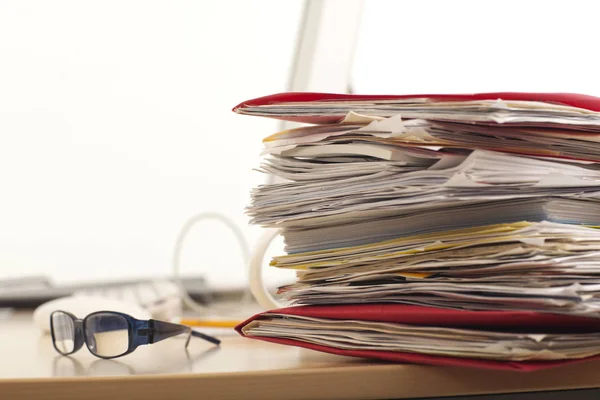 Área Trabalho Com Material Escritório — Fotografia de Stock