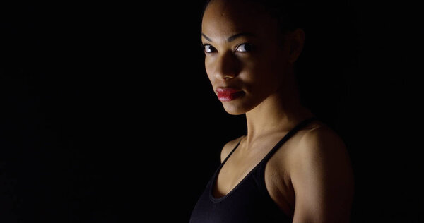 Moody portrait of black woman