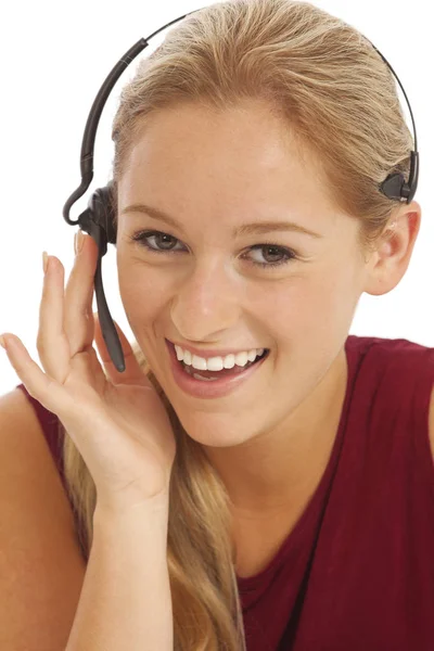 Retrato Joven Telemarketer — Foto de Stock