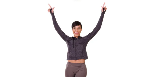 Deportiva Mujer Negra Celebrando Éxito — Foto de Stock