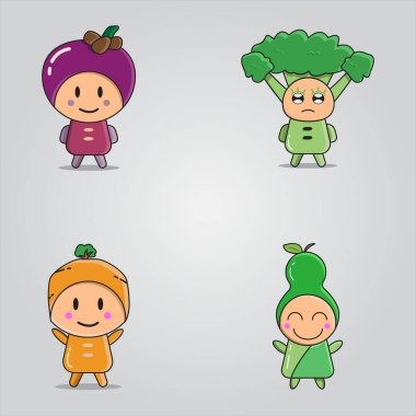 Chibi meyvesi ilüstrasyonu çocuk kıyafetleri, afişler vs. için iyidir..