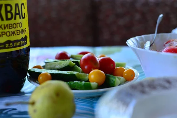 vegetable salad on the summer cottage, summer is going away