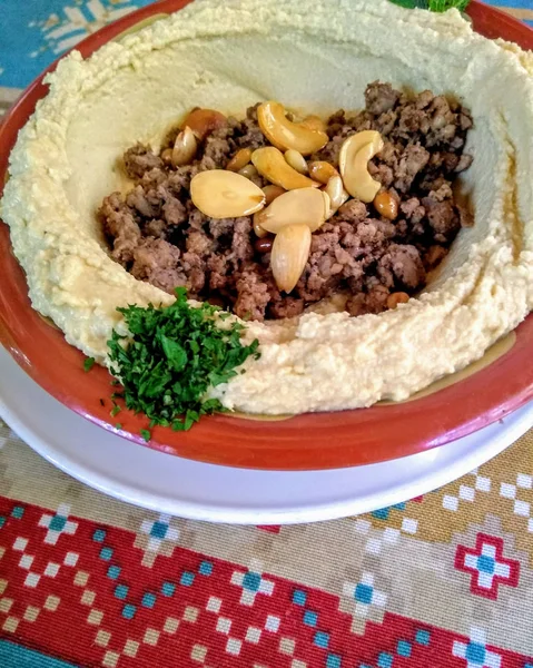 Oryantal Humus, vejetaryen yemek — Stok fotoğraf