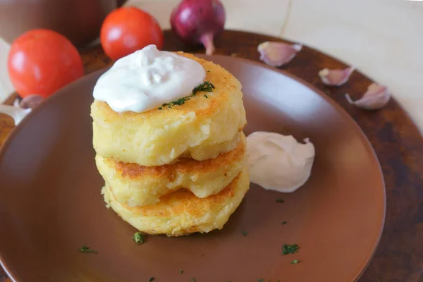 healthy pancakes from vegetables and potatoes