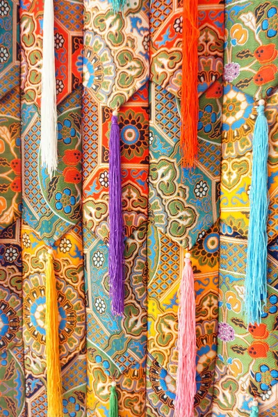 Oriental pattern decoration on the fabric, colorful — Stock Photo, Image