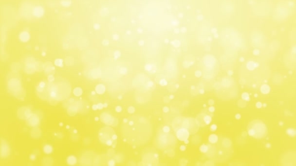 Fondo Partículas Amarillo Brillante Con Luces Bokeh Brillantes — Vídeos de Stock