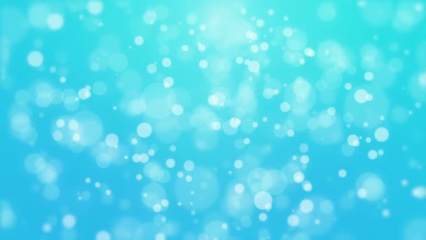 Fondo Partículas Azul Brillante Con Luces Bokeh Brillantes — Vídeos de Stock