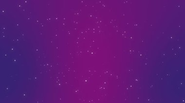 Büyülü mor pembe yıldızlı gece gökyüzü parlak ile arka plan beyaz parçacık ışıklar.
