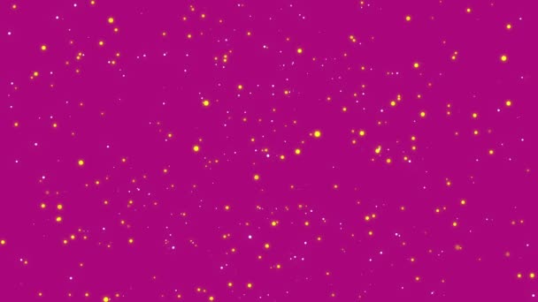 Искрящийся Пурпурный Розовый Фон Мерцающими Белыми Желтыми Частицами Света — стоковое видео