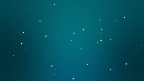Teal Blue Stjärnklar Natt Himmel Bakgrund Med Glittrande Vit Partikel — Stockvideo