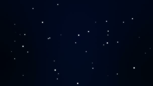 暗黒星明かりの夜空背景に輝く白い粒子ライト — ストック動画
