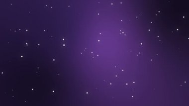 Parlak yıldızlarla animasyonlu koyu mor gece gökyüzü arka planı.