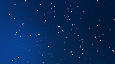 Hareketli yıldız takımyıldızları ile animasyonlu koyu mavi gece gökyüzü arka plan.