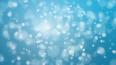 Yüzen ışık parçacıkları ile Aydınlatılmış parlayan mavi bokeh arka plan.
