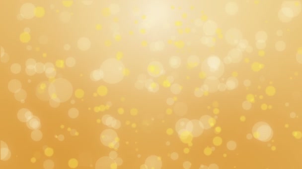 Fundo Bokeh Amarelo Alaranjado Brilhante Com Partículas Luz Flutuantes — Vídeo de Stock