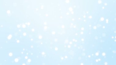 Yüzen beyaz bokeh ışıkları ile açık mavi gowing ackground.