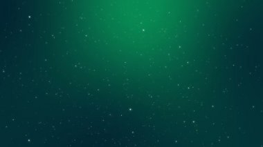 Parlak koyu mavi yeşil arka planda parıldayan animasyonlu yıldızlar.