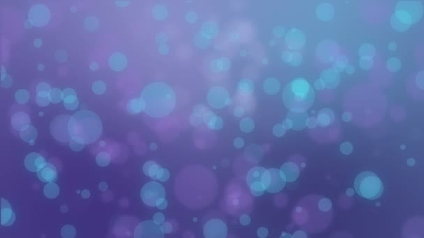 Magische Lila Blau Glühende Bokeh Hintergrund Mit Schwebenden Lichtteilchen — Stockvideo