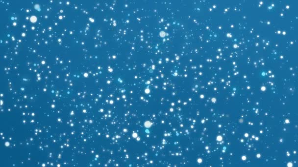 Χειμερινό Λαμπερό Μπλε Λευκό Φόντο Ελαφρά Σωματίδια — Αρχείο Βίντεο