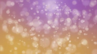 Yüzen ışık parçacıklarıyla parıldayan mor turuncu Noel arkaplanı.