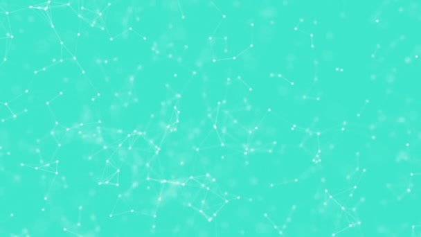 Geanimeerde Heldere Turquoise Blauwe Abstracte Plexus Achtergrond Met Drijvende Structuren — Stockvideo