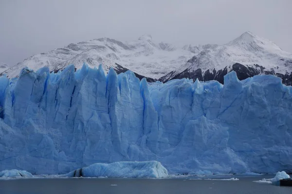 Enorme Blauwe Ijsmuur Van Perito Moreno Gletsjer Argentinië — Stockfoto