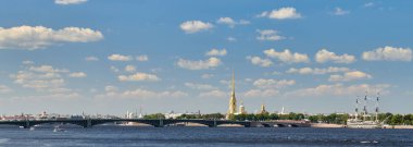 Saint Petersburg, Rusya. Peter ve Paul fortress ve Neva Nehri panoramik görünüm.