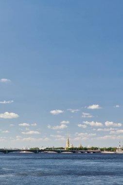 Saint Petersburg, Rusya. Peter ve Paul fortress ve Neva Nehri panoramik görünüm.