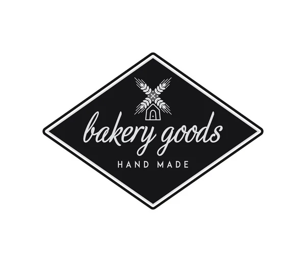 Bakery Goods Hand Made Black White Vector Illustration Food — Stock Vector