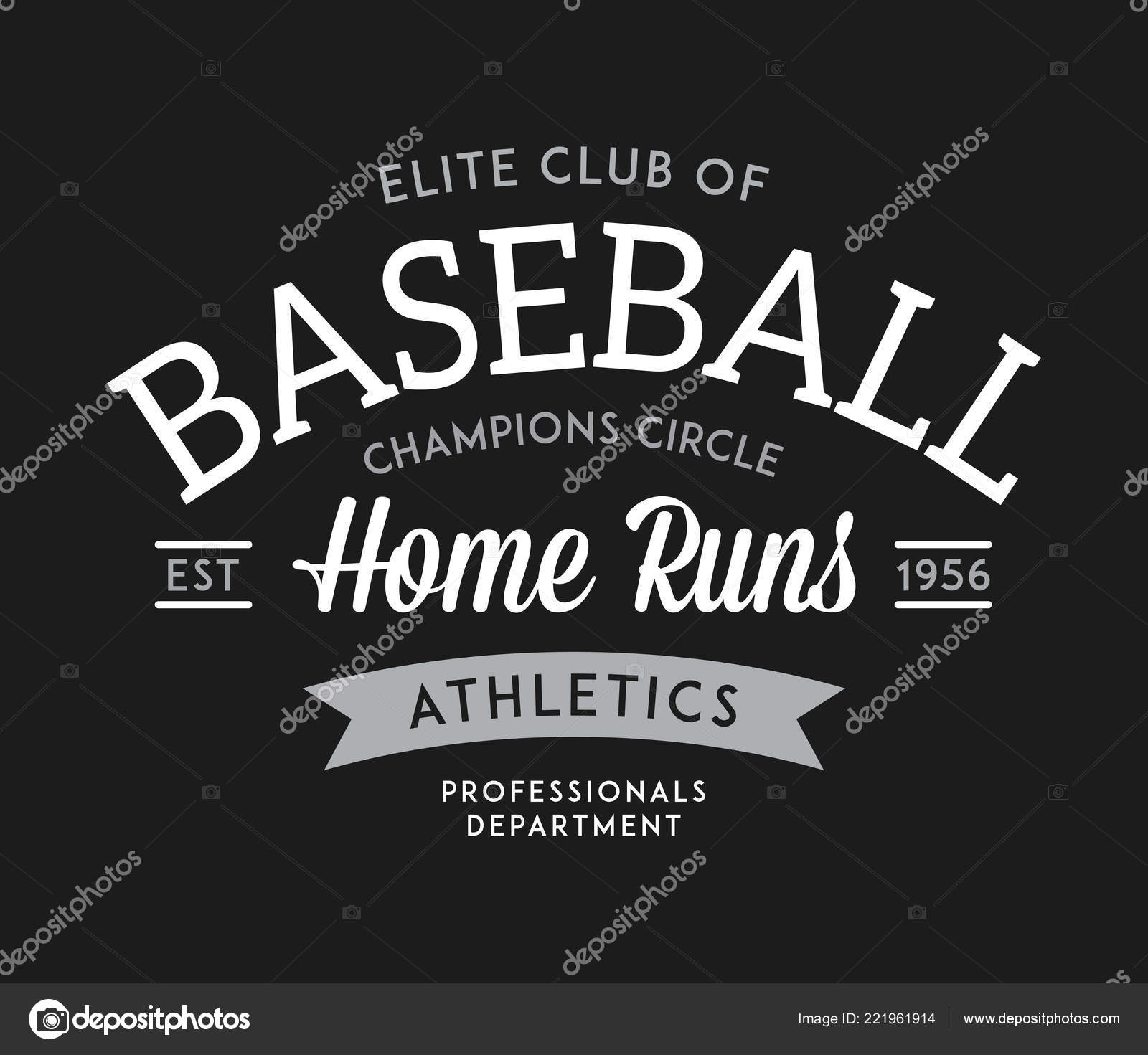 Baseball Home Runs White Black Vector Illustration Sport Stock Vector