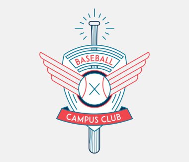 Beyzbol kampüs club spor hakkında bir vektör çizim olduğunu