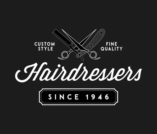 Barber Hairdressers White Black Vector Illustration Style — Stock Vector