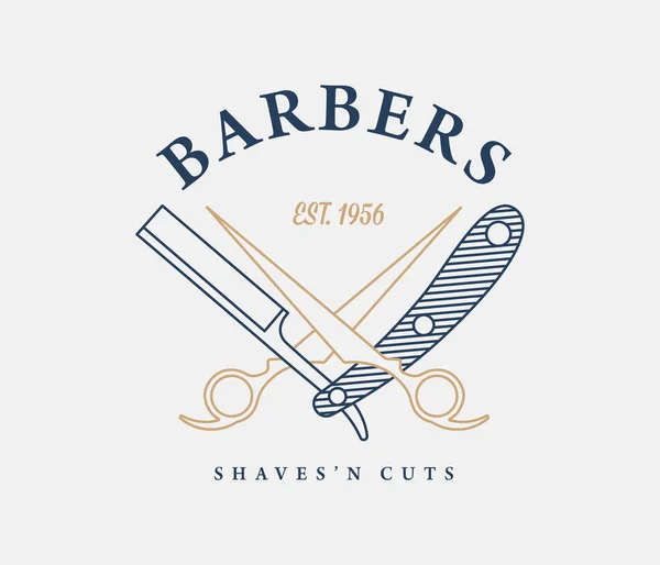 Emblema Barbeiros Uma Ilustração Vetorial Sobre Estilo —  Vetores de Stock