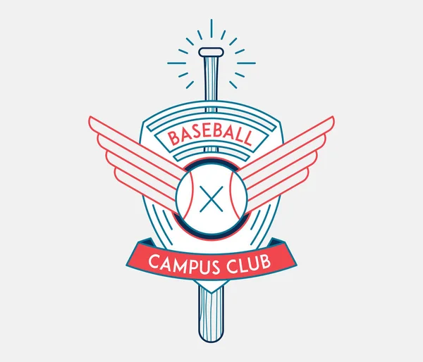 Baseball Campus Club Ist Eine Vektor Illustration Über Sport — Stockvektor