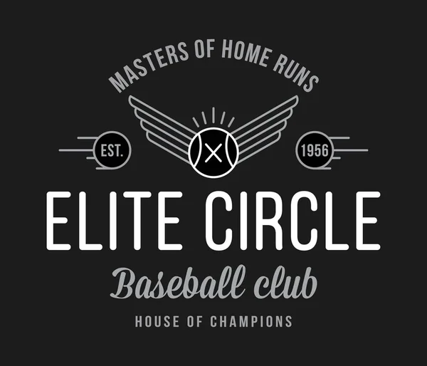 Masters Home Runs Blanc Sur Noir Est Une Illustration Vectorielle — Image vectorielle