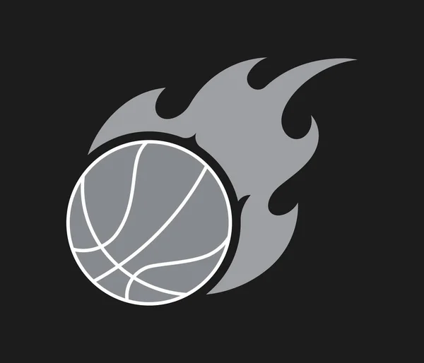 Baloncesto Hermoso Deporte Blanco Sobre Negro Vector Ilustración Sobre Deporte — Vector de stock