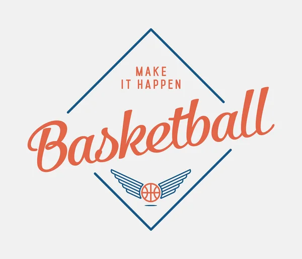 Basket Make Happen Est Une Illustration Vectorielle Sport — Image vectorielle