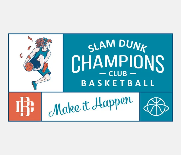 Slam Dunk Πρωταθλητές Είναι Ένα Διάνυσμα Ilustration Για Τον Αθλητισμό — Διανυσματικό Αρχείο