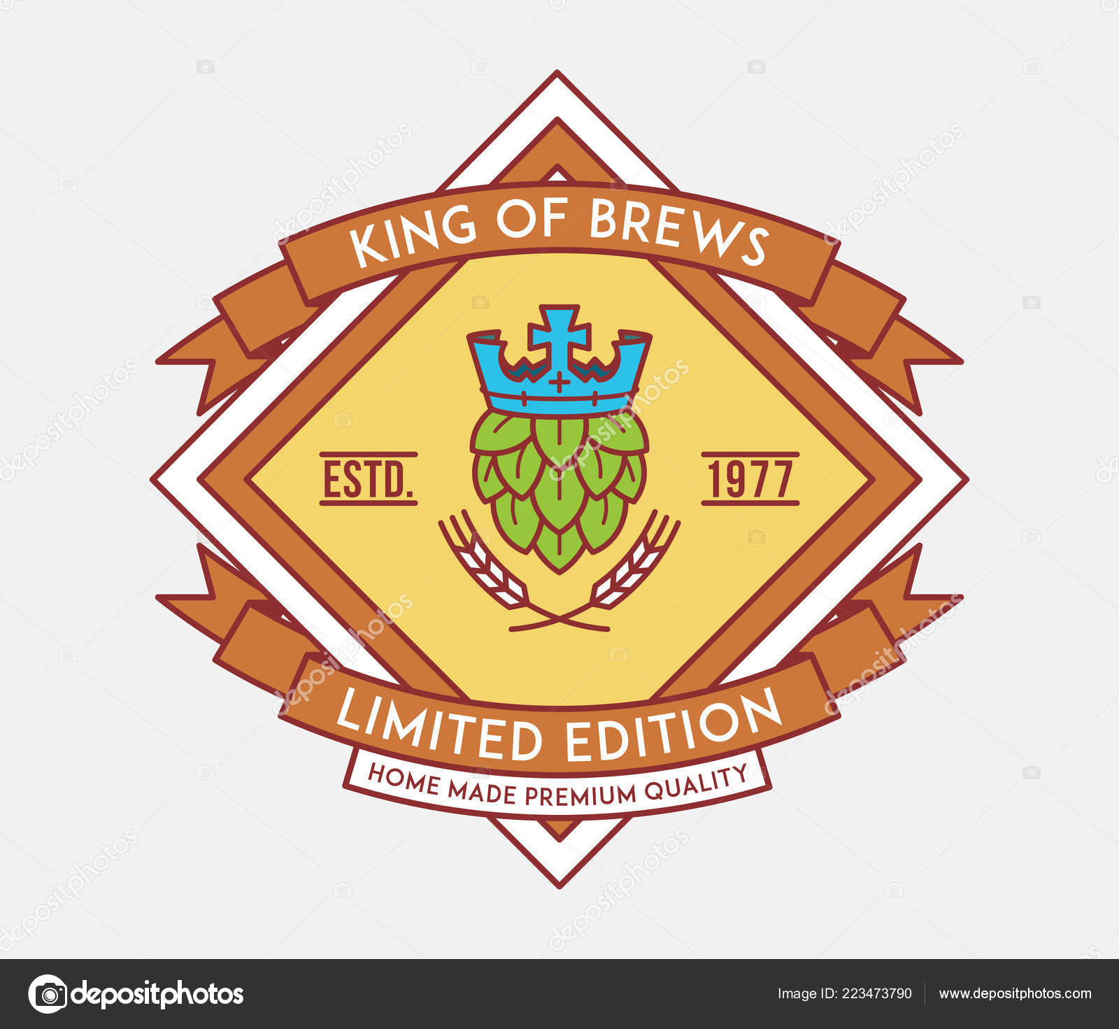 Beer King Brewers Vector Illustration Drinking Stock Vector Image by