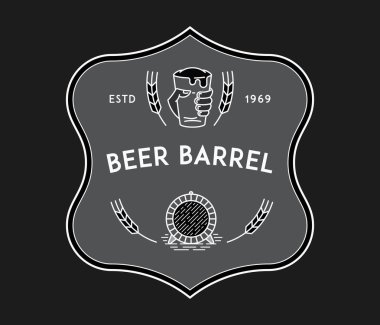 Bira varil siyah içme hakkındaki bir vektör çizim beyazdır